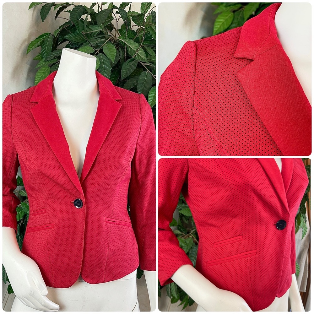 THE LIMITED RED POLKA DOT DETAIL BLAZER